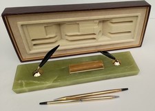 Vintage Cross Desk Set with Onyx Base, Pen Holders & Pens – Rolls Royce Presenta