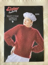 Lister Tahiti knitting pattern 5255. Lacy mohair sweater 30-40" Original.
