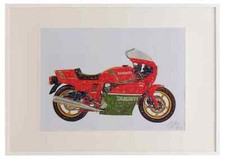 Ducati MHR Mille 1986 A2 framed limited edition print drawing