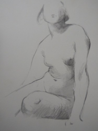 Female nude seated drawing