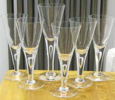 5x Dartington Crystal Sharon Claret Red Wine Glasses & 1x Goblet Wine Glass -VGC