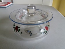 STUART CRYSTAL Art Deco ENAMEL PRESERVE / HONEY POT