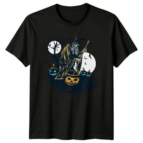 Spooky witch stirring pumpkin - spooky,