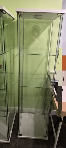 Ikea white glass display - glass,