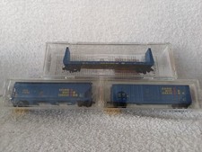 Micro Trains N Gauge X 3 Golden West Service Flat Car Box Car & Covered Hopper