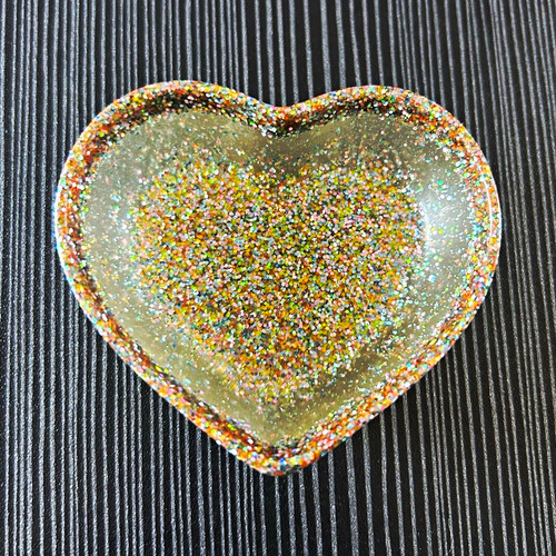 Heart shaped glitter resin - shaped,