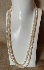 Genuine Real Freshwater Pearl Extra Long Necklace Natural Lustre White Bead New