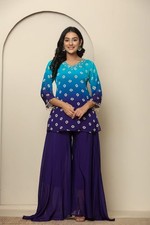 New Women For Dress Organza Kurta Pant Dupatta Ladies Wedding Wear Girl Suit Set