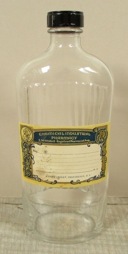 Vintage clear glass ribbed - glass,