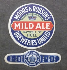 Beer Label, Hull, Yorkshire (Crown Brewery, Moor's & Robson's, Mild Ale )
