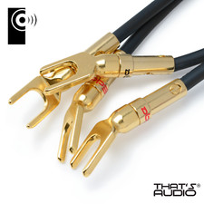 4 x EDGE Gold plated Y Fork Speaker Spade /Amp cable connectors - SP1