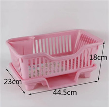Plastic Cutlery Plate Washing Bowl Dish Drainer With Tray Kitchen Sink Rack