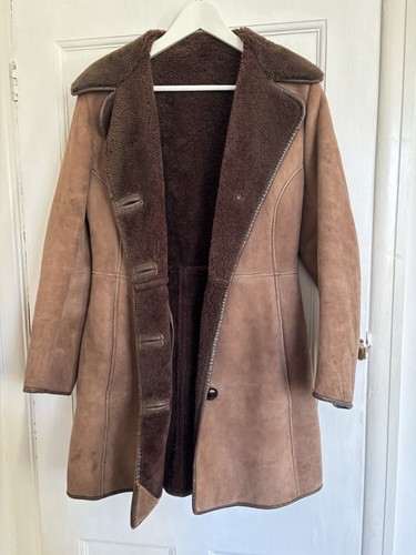 Vintage sheepskin brown coat - vintage,