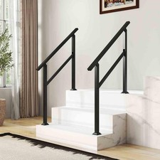 Black outdoor step handrail - black,