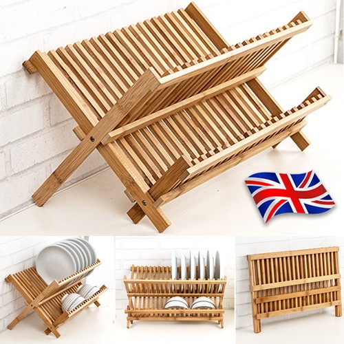 Bamboo dish drainer folding - dish,
