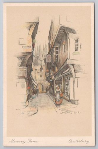 Postcard vintage art mercery - vintage,