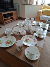 Ringtons Virginia Strawberry by Queens Fine Bone China 28 piece tea set .