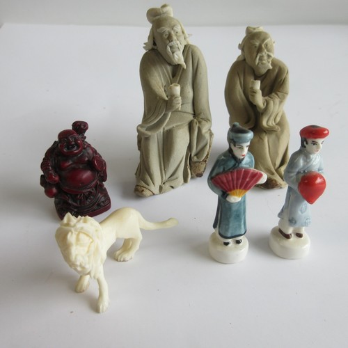 Vtg miniature chinese - clay, mud