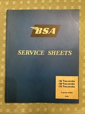 BSA BANTAM SERVICE SHEETS