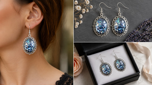 Beautiful blue rose cobweb - beautiful,