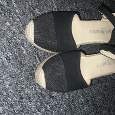 womens russell and bromley black suede wedge sandals size 6