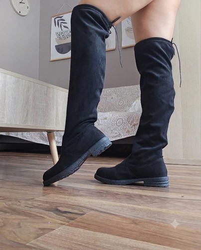 Black faux suede over the - suede,