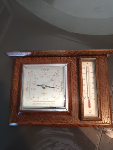 Mid century oak wall barometer - oak,