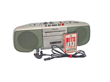 Sony CFS-B21L Cassette Tape Player Recorder FM AM Radio Stereo Boombox  Silver