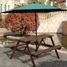 6/8Seater Picnic Table and Bench Set Wooden Outdoor Garden Pub Bench Party Table