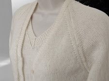 Hand knitted Twin Set Natural White Vintage Size Small