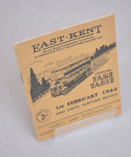 Bus Coach Timetable East Kent Road Car 1st February 1944