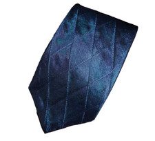 Mens Hugo Boss Pure Silk Tie Necktie Made Italy Blue Shimmer Suit Dinner Evening