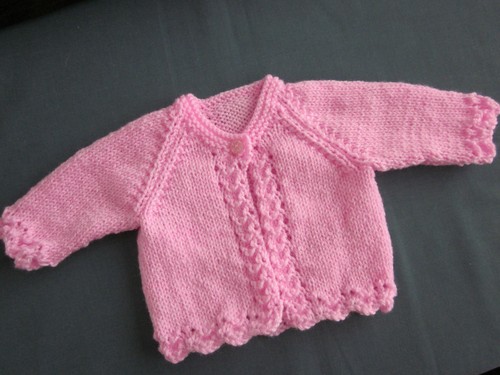 Pink hand knitted baby - 14",