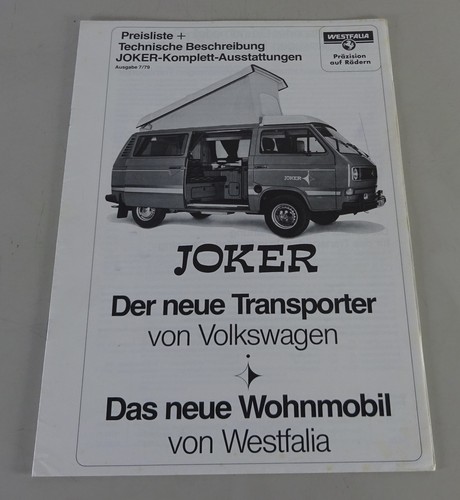Brochure motorhome - vw, t3