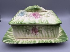 Antique 19th Century Franz Anton Mehlem Royal Bonn Lidded Sardine Or Butter Dish
