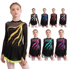 UK Girl Shiny Dance Dress Mesh