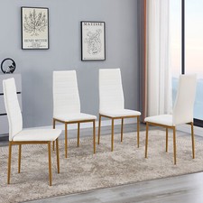 4x High Back PU Leather Dining