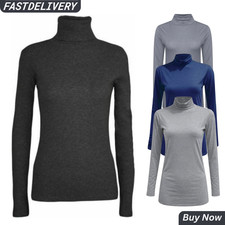 Ladies Long Sleeve High Neck