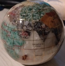 Gemstone Globe paperweight Alexander Kalifano Pearl Opal Ocean 3