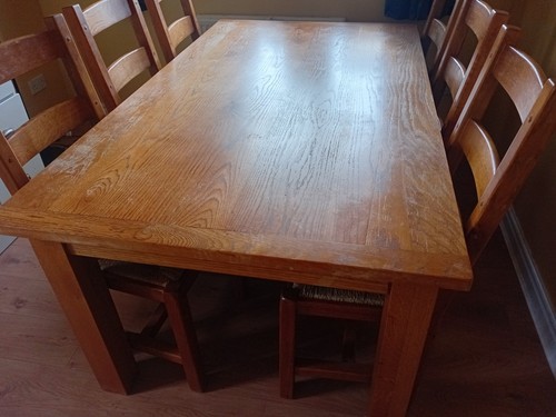 Solid oak dining table large - solid,