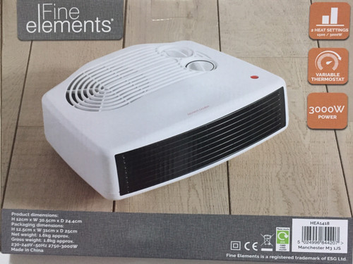 Fan heater 3000w electric flat - 3000w,