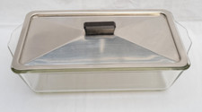 JAJ Glass Heat Proof Dish With Stainless Steel Lid For Hostess Trolley - Lot A