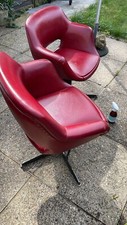 Vintage Red leather swivel