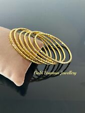22k,22Ct, Set Of 6 Adult Size Gold Filled Bangles, Bracelet 64g Size 2.8 Ref:551