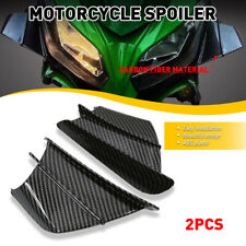2PCS For Motorcycle Carbon Fiber Winglet Side Spoiler Air Deflector Wing ABS UK
