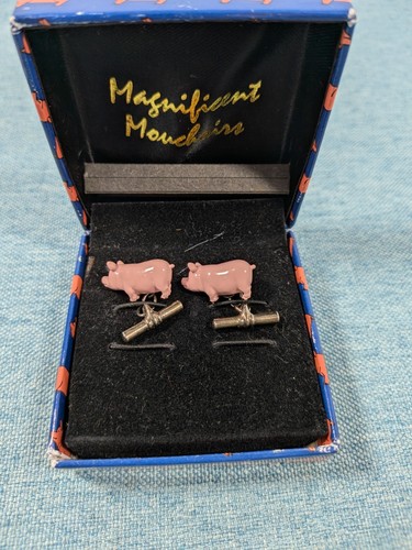 Pink pig cufflinks - cufflinks, farmer