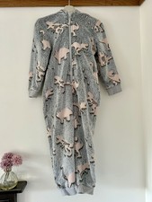 M&S Unisex One Piece Nightwear Glow In The Dark Dinosaur Grey Mix ? Age 5-6yrs 