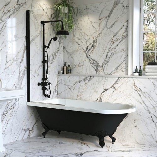 Black freestanding single - black,