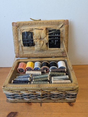 Vintage sewing box with - vintage,