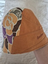 Borsalino Bucket Hat, 100% Linen, Patchwork, Size Medium 7.1/8